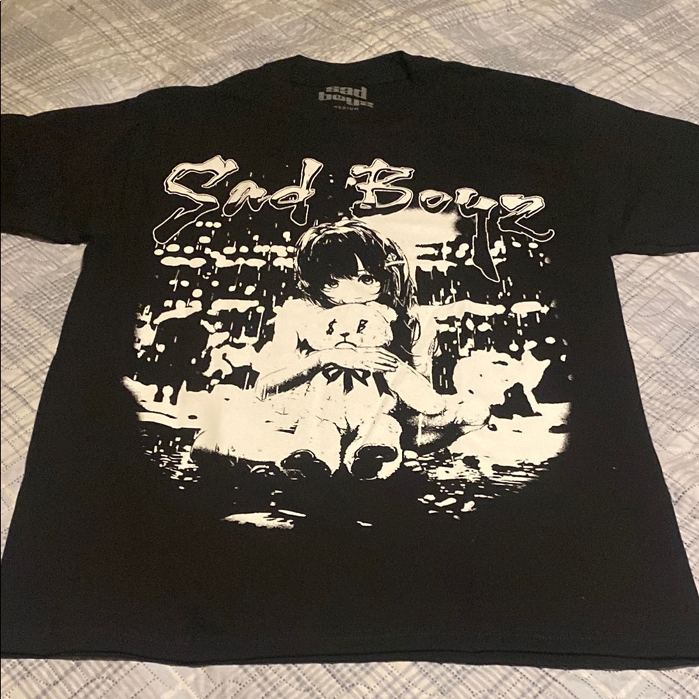 Black Short Sleeve Tee with Vintage Graphic